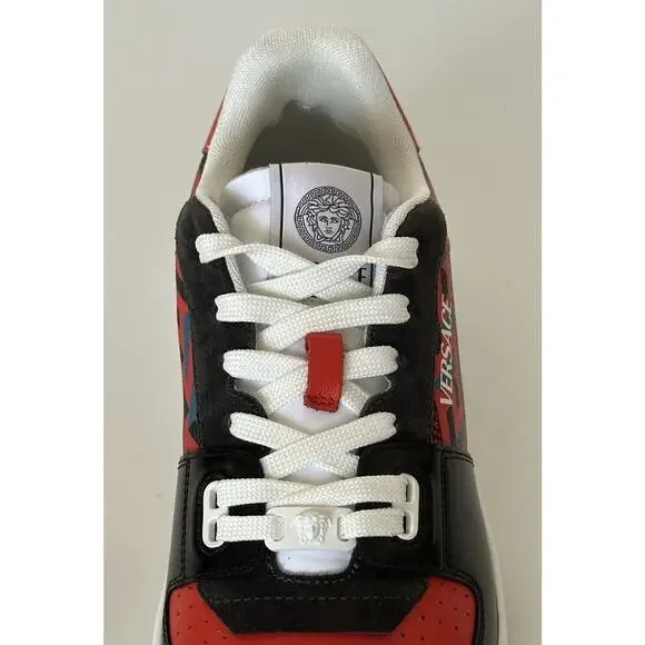 Versace Greca Men’s Leather Black/Orange Red Sneakers 10 US (43) 1013377 IT NIB 226962507285-4_grande.jpg?v=  main image 3